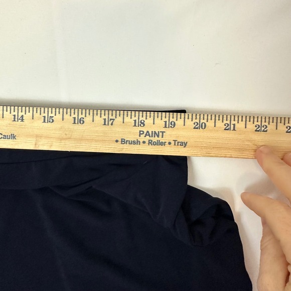 Susan Graver Liquid Knit Wide Leg Pants Navy Petite XL Pull On Trousers Pockets - Picture 7 of 7